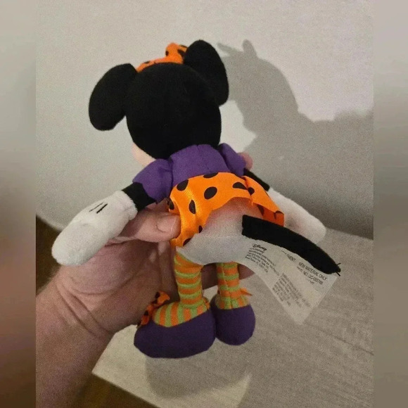 Minnie Mouse Plush 10 inch Disney Halloween Bow Orange Polka Dot Stuffed Toy - Picture 3 of 5